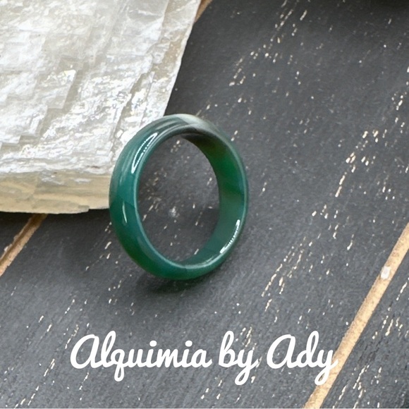 Dark green crazy lace agate ring/happy ring/elevate your style/quiet luxury - Picture 1 of 7